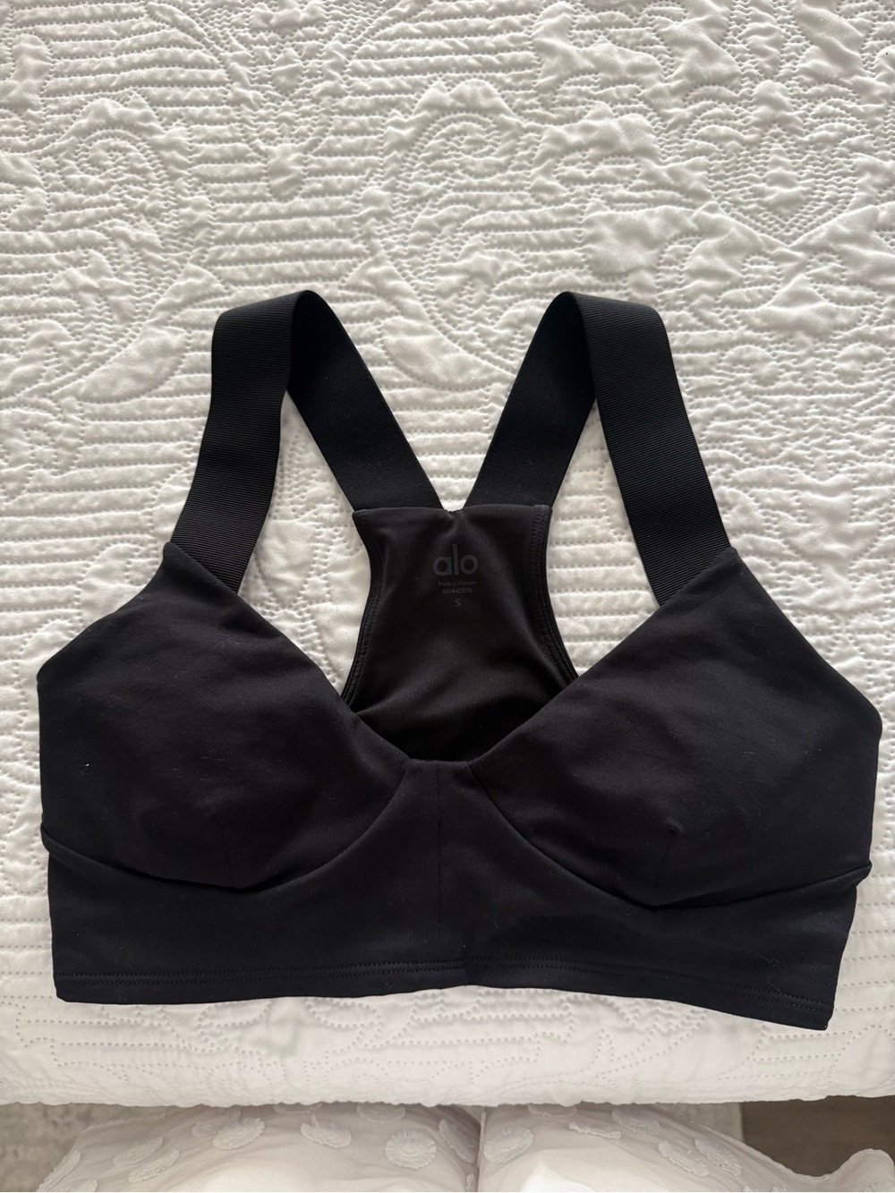 ALO Yoga Black Racerback Support Sports Bra